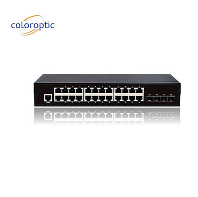 3 couches 24 ports Commutateur réseau de base 10/100/1000M 4*GE SFP Ethernet Uplink