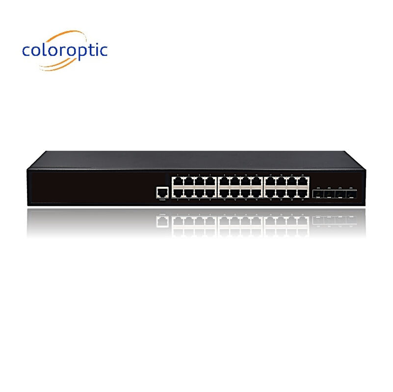 Couche 2 Commutateur Ethernet POE intelligent avec 24 ports 10/100/1000M Ports SFP 4GE