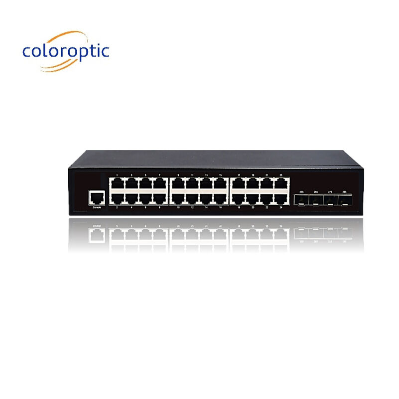 3 couches 24 ports Commutateur réseau de base 10/100/1000M 4*GE SFP Ethernet Uplink