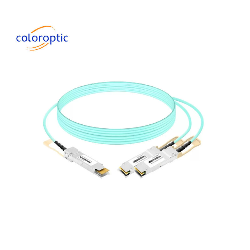 Le câble AOC DAC de CO-1X1CP 400G OSFP à 2x200G QSFP56 est connecté
