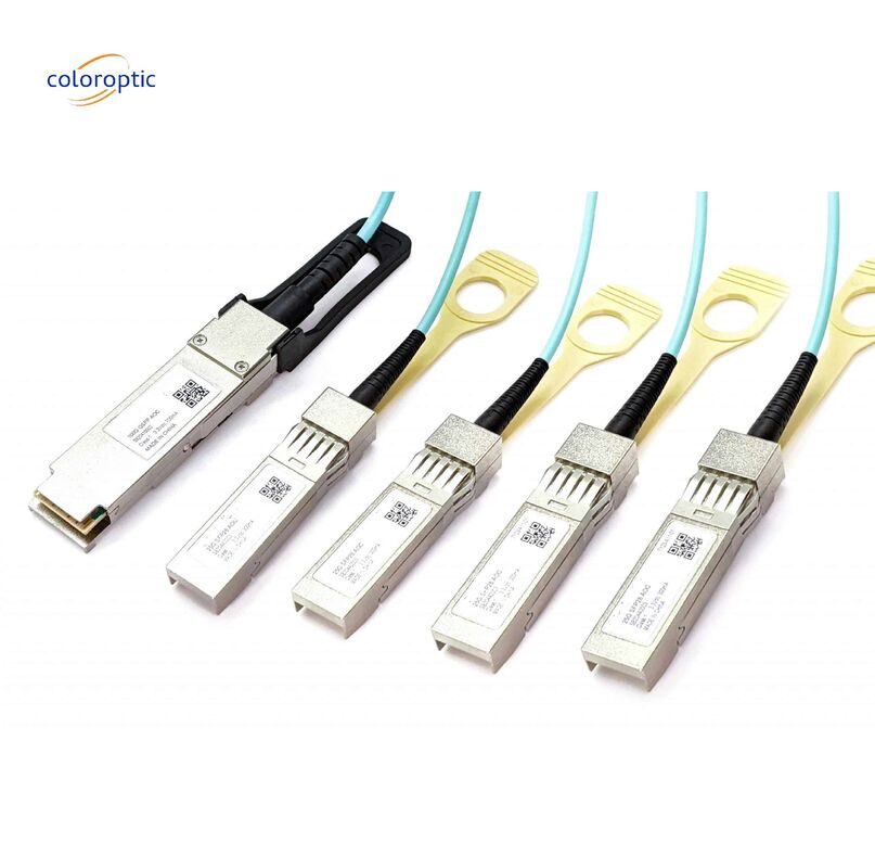Cable optique actif InfiniBand et Ethernet 100G QSFP28 Passer à 4xSFP28 AOC